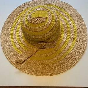 Bettina | Accessories | Bettina Yellow Trim Straw Summer Hat 